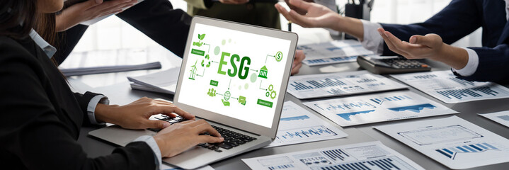 ESG environmental social governance policy for brisk business to set a standard to achieve high ESG...