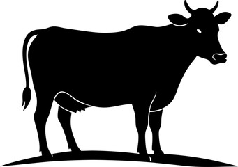 silhouette of a cow