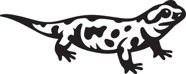 Spotted salamander vector design black and white, Clean animal graphic for print