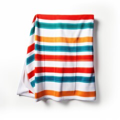 Fototapeta premium Striped colorful towel isolated on transparent background