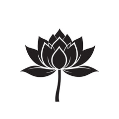 Minimalist water lily or lotus logo icon
