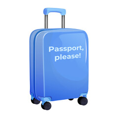 Design of a Medium-Sized Travel Item. Vector Illustration of a Stylish Blue Suitcase