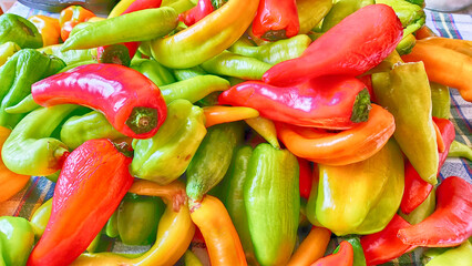 stale vegetables cucumber, pepper, carrot and tomato
