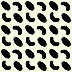 Abstract Vector Seamless Pattern: Black and Beige Organic Shapes