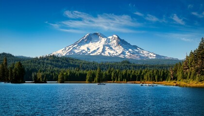 mount shasta panorama from lake siskiyou
