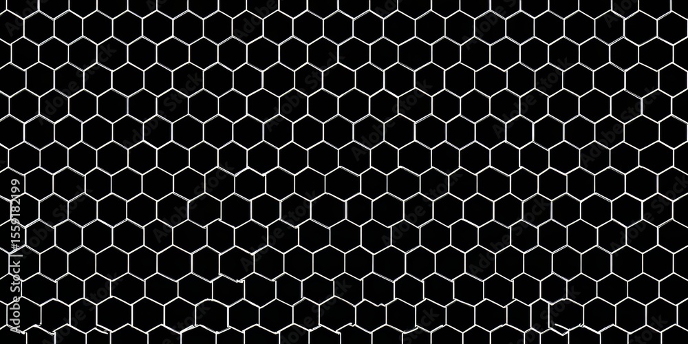Aufkleber black and white image of a hexagonal pattern. the pattern is made up of small squares that are all t