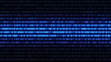Blue background with a row of numbers in white. The numbers are in binary code and are arranged in a row