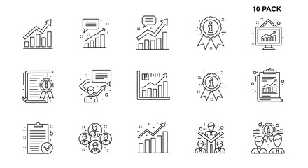 Business Growth and Success Icons Charts Awards Teamwork and Communication.