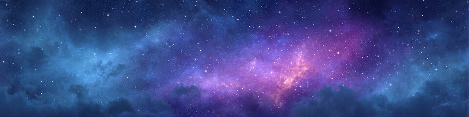 Naklejka premium Stunning Night Sky Nebula with Stars