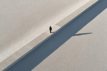 topdown view of salt lake in usa featuring long shadows