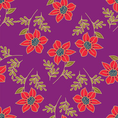 Ditsy Flowers Seamless Pattern. Fashionable print for textiles, wallpaper and packaging.
