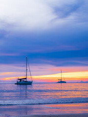 Landscape photography horizon vertical summer look sailboat in sea beach nobody wind wave cool...