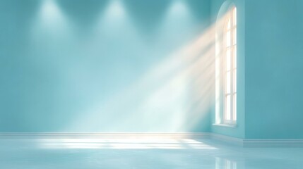 Empty Light Blue Room Interior Illustration