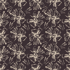 Ditsy Flowers Seamless Pattern. Fashionable print for textiles, wallpaper and packaging.
