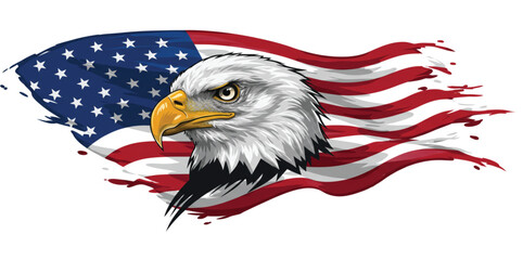 Happy 4th of July Banner Vector – Patriotic USA Independence Day Design with American Flag, Fireworks, Stars, Confetti – Memorial & Veteran Day Background – Flat Style July 4th Art Illustration