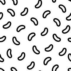 Abstract Black and White Bean Pattern Seamless Repeat Background