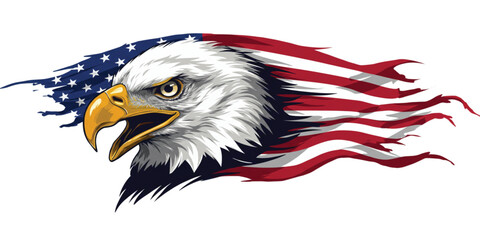 Happy 4th of July Banner Vector – Patriotic USA Independence Day Design with American Flag, Fireworks, Stars, Confetti – Memorial & Veteran Day Background – Flat Style July 4th Art Illustration