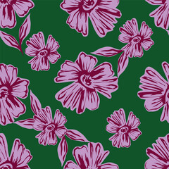 Ditsy Flowers Seamless Pattern. Fashionable print for textiles, wallpaper and packaging.

