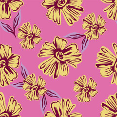 Ditsy Flowers Seamless Pattern. Fashionable print for textiles, wallpaper and packaging.
