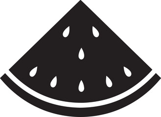Black Watermelon Silhouette Vector – Minimal Summer Fruit Illustration