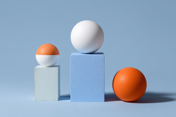 studio shot of various objects emphasizing contrasting color combinations