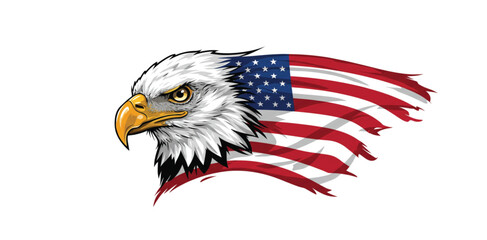 Happy 4th of July Banner Vector – Patriotic USA Independence Day Design with American Flag, Fireworks, Stars, Confetti – Memorial & Veteran Day Background – Flat Style July 4th Art Illustration