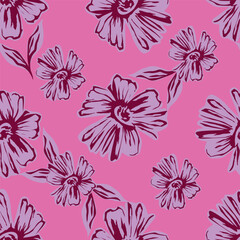 Ditsy Flowers Seamless Pattern. Fashionable print for textiles, wallpaper and packaging.
