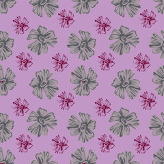 Ditsy Flowers Seamless Pattern. Fashionable print for textiles, wallpaper and packaging.
