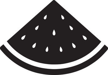 Black Watermelon Silhouette Vector – Minimal Summer Fruit Illustration