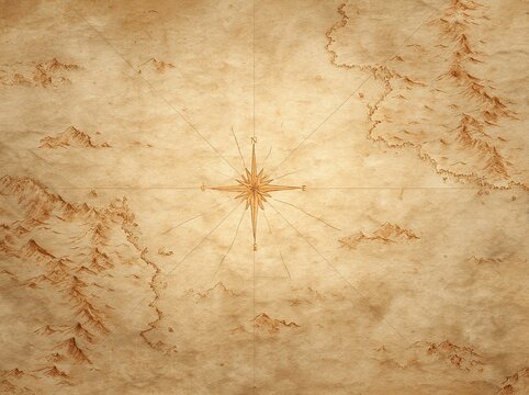 Vintage Antique Hand-Drawn Map Background Illustration