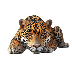 Obraz premium Majestic jaguar lying down intense gaze powerful predator wildlife animal