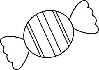 Wrapped Holiday Candy Coloring Sheet.
Simple Christmas candy treat outline isolated.
Wrapped sweet confection outline vector.
Printable Candy Coloring Page for Kids.
Transparent background. SVG file.