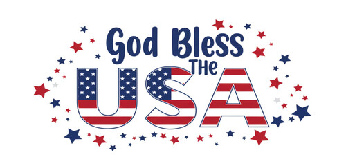 Happy 4th of July Banner Vector – Patriotic USA Independence Day Design with American Flag, Fireworks, Stars, Confetti – Memorial & Veteran Day Background – Flat Style July 4th Art Illustration
