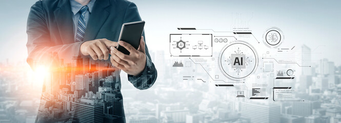 AI interface showing how artificial intelligence powers systems. AI Artificial intelligence...