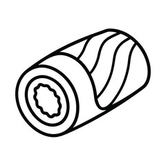 minimal sushi roll textured line art design