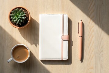 Organize Your Thoughts Beautifully with This Minimalist Notebook and Coffee Morning Routine Setup