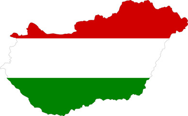 Map with flag of Hungary