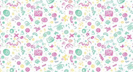 Whimsical Pastel Doodle Seamless Pattern