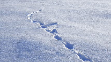 Obraz premium Footprints on the white snow in winter footprints in the snow trail snow texture