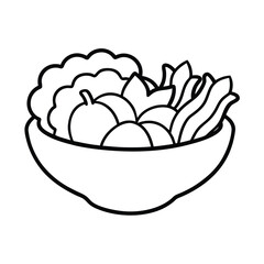 vector illustration of a bowl of vegetables
