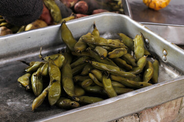 photography of traditional Peruvian food called Pachamanca. Food concept.