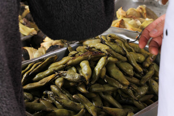 photography of traditional Peruvian food called Pachamanca. Food concept.