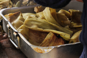 photography of traditional Peruvian food called Pachamanca. Food concept.