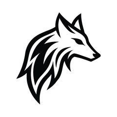 tribal wolf silhouette design vector art