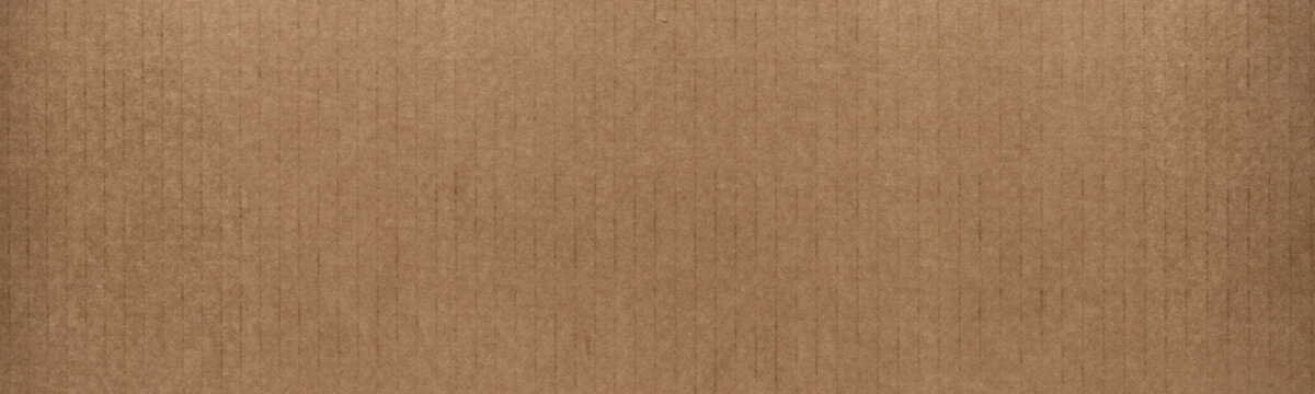 Close-up texture of smooth brown recycled cardboard surface