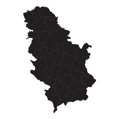 Political and geographical map of Serbia with regions, borders, cities, rivers, terrain, and infrastructure

