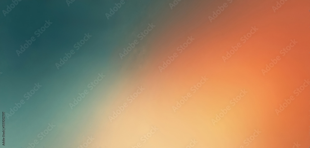 Aufkleber Abstract gradient background. Teal, orange colors. Noise texture with blurred effect for headers posters, banners landing pages. Modern design suitable for product promo.