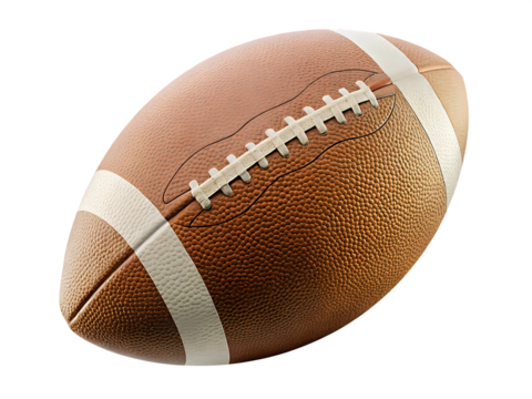 a rugby ball classic rugby ball isolated on white background PNG ,AI GENERATED - Powered by Adobe