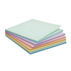 Stack of Pastel Color Paper Isolated
