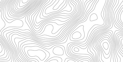 The black grey on white contours vector topography stylized height of the lines. The concept of a conditional geography scheme and the terrain path. Ultra wide. Map vector terrain Illustration.
